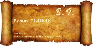 Braun Ildikó névjegykártya
